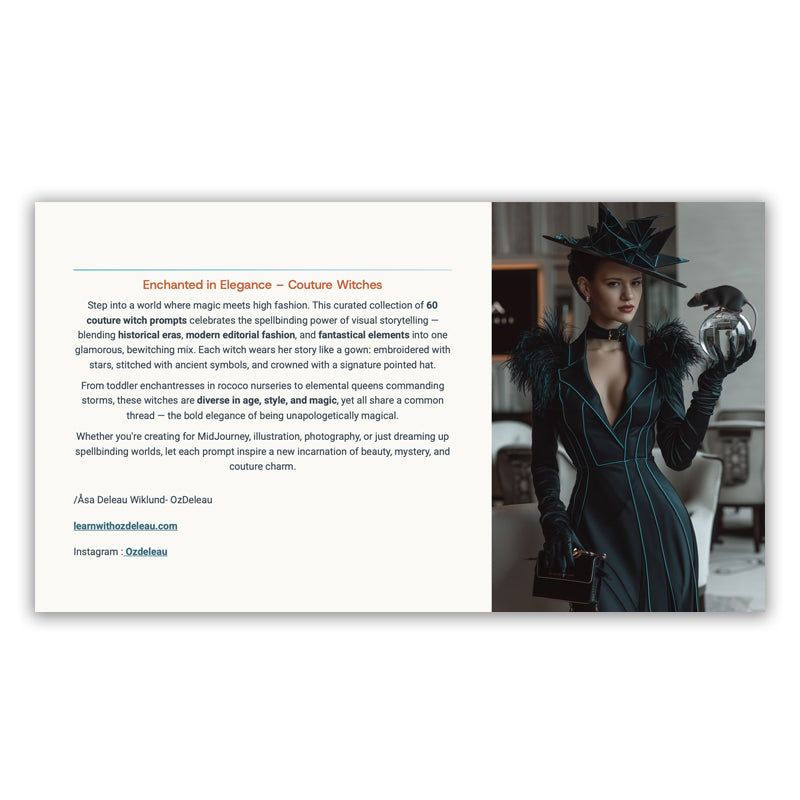 Couture Witches — 100 MidJourney Prompts collection