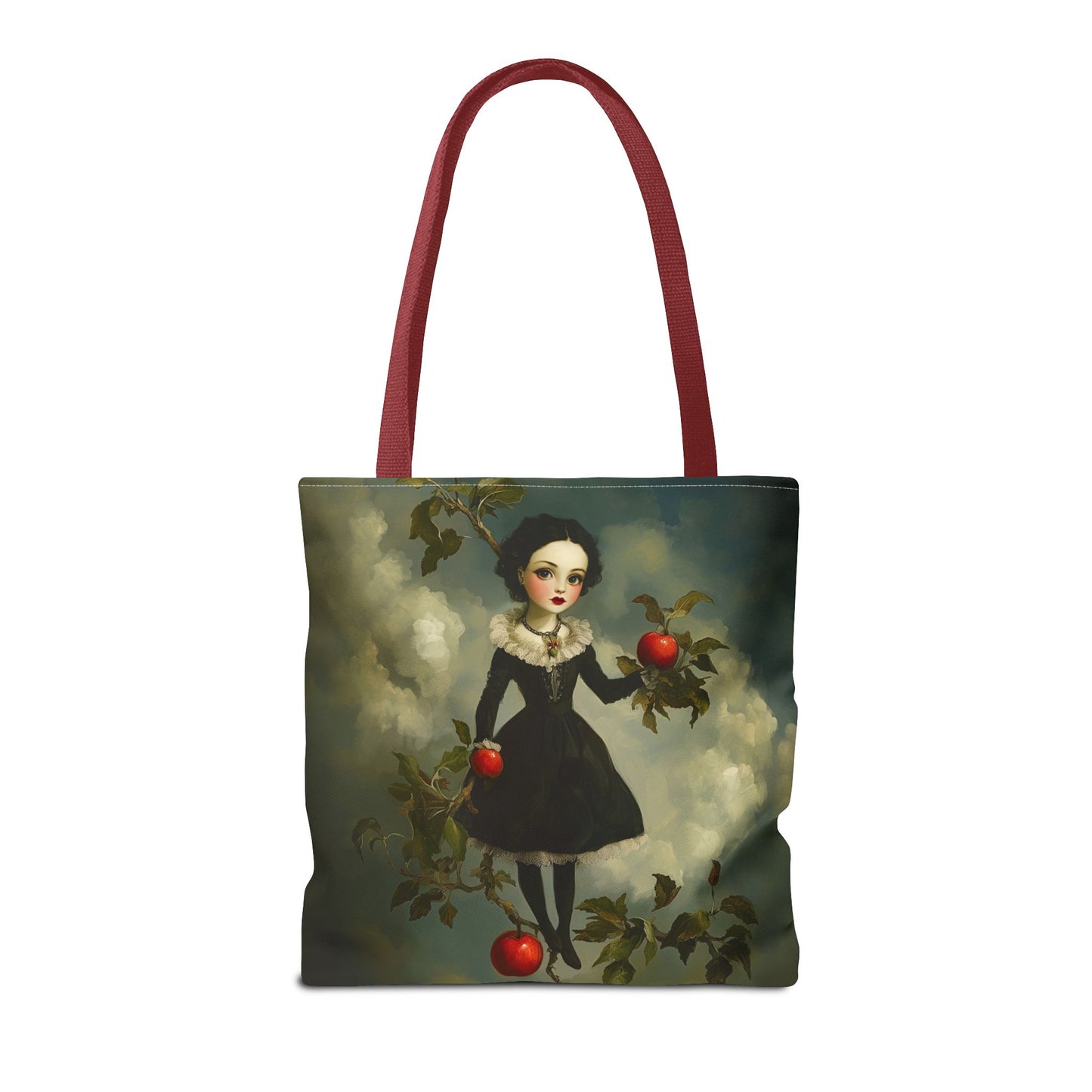 Tote Bag Girl with Apple Tree Illustration