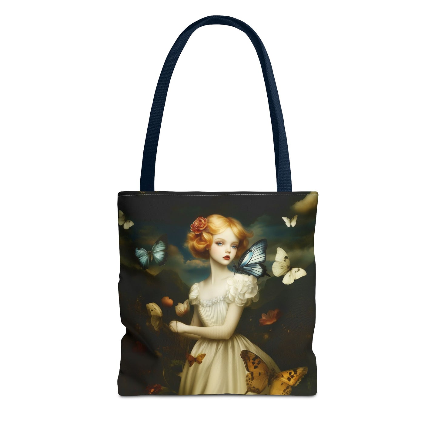 Girl and Butterflies Tote Bag
