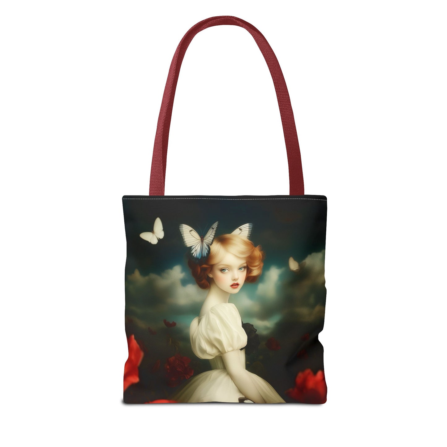 Girl and Butterflies Tote Bag