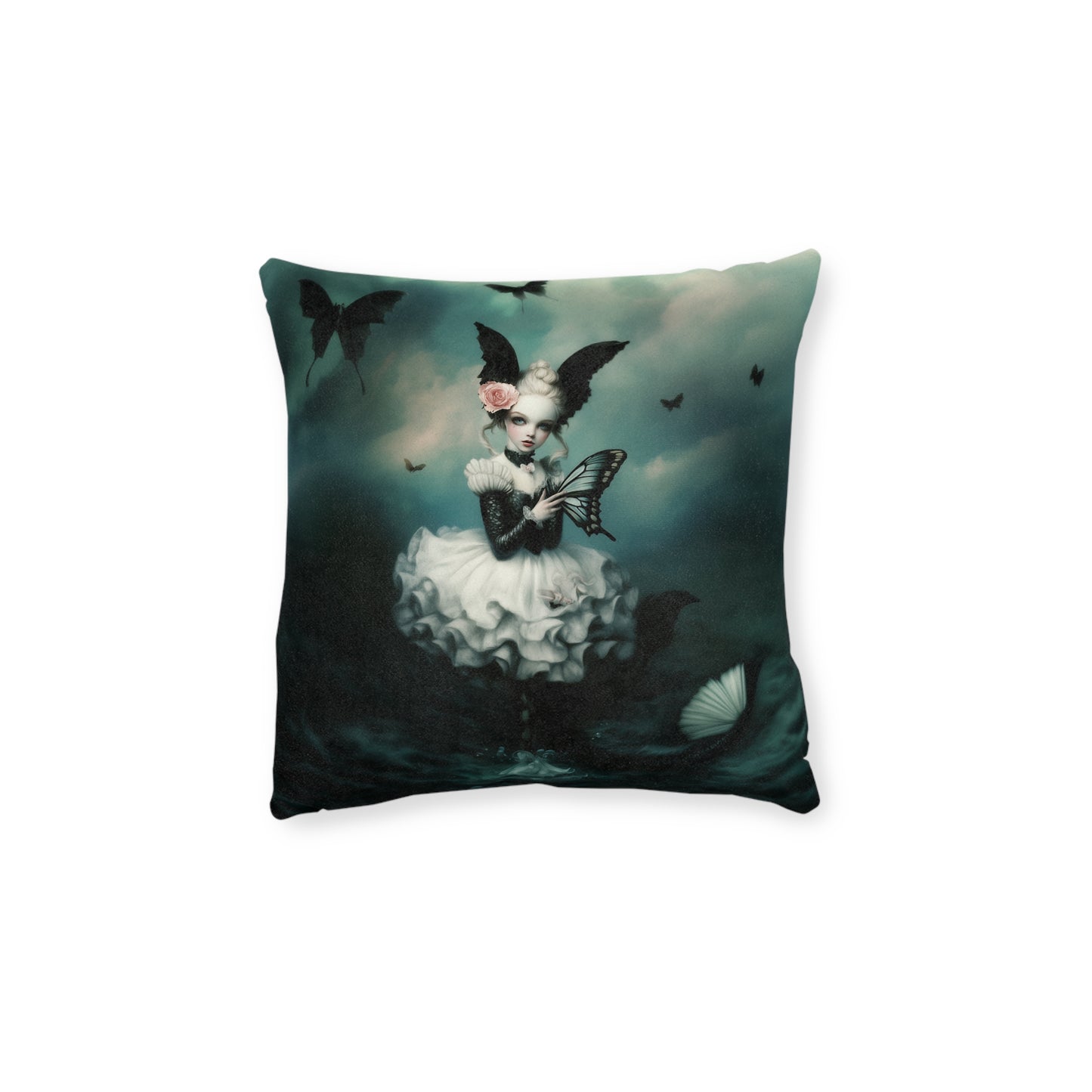 Gothic Mermaid Square Pillow