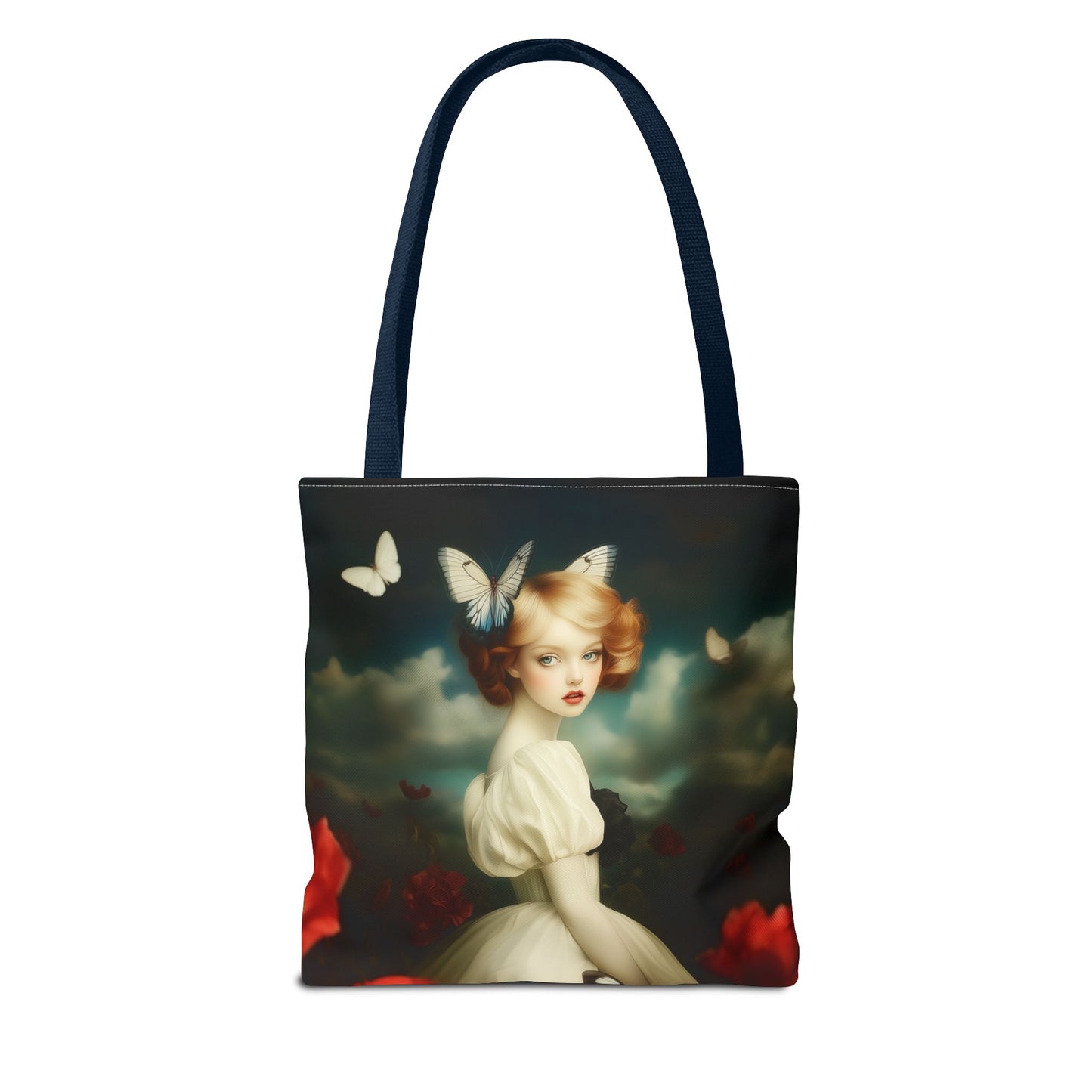 Girl and Butterflies Tote Bag