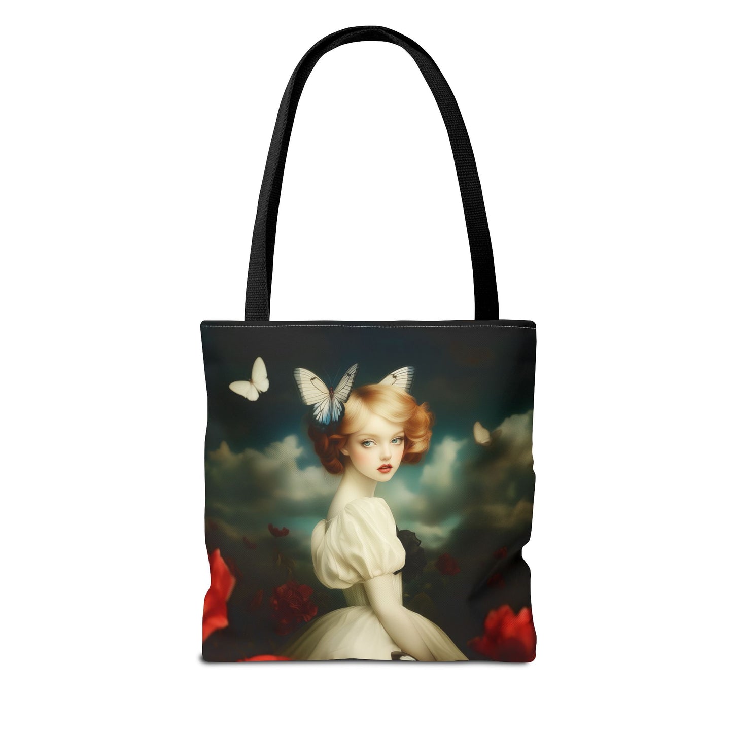 Girl and Butterflies Tote Bag