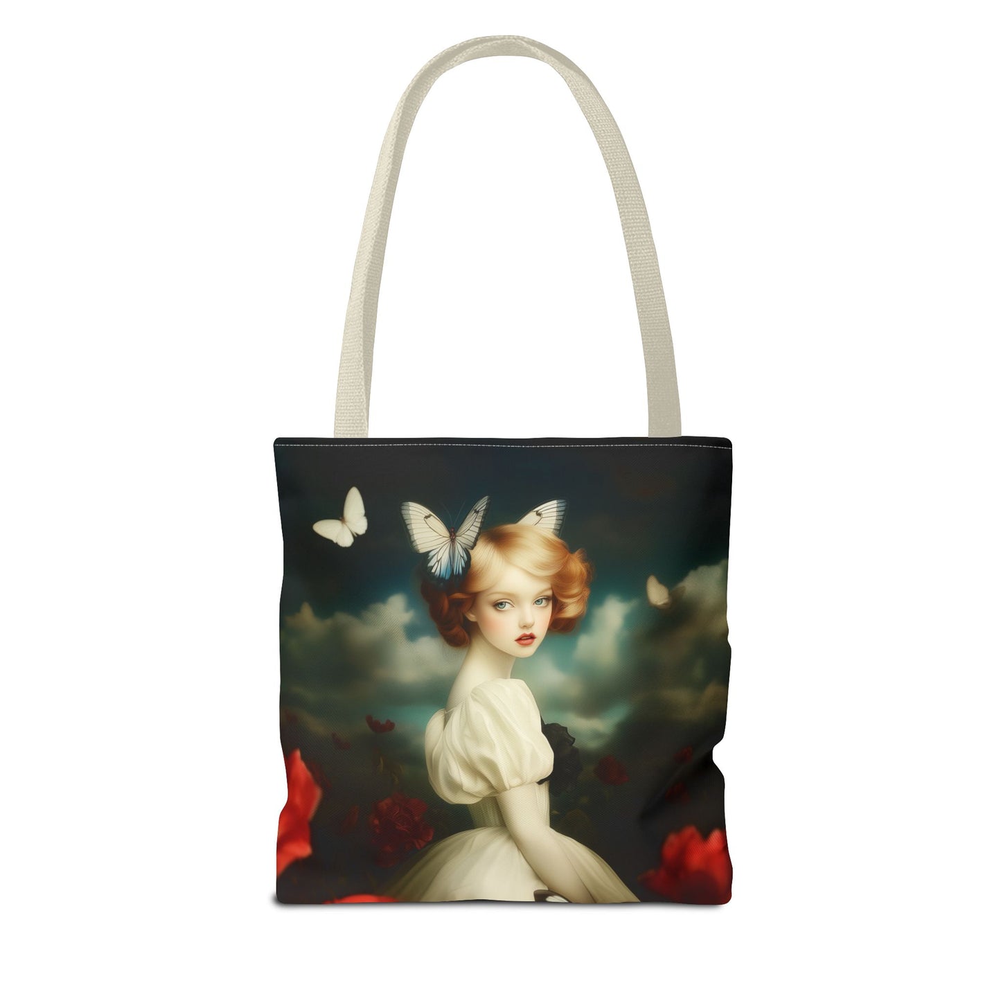 Girl and Butterflies Tote Bag