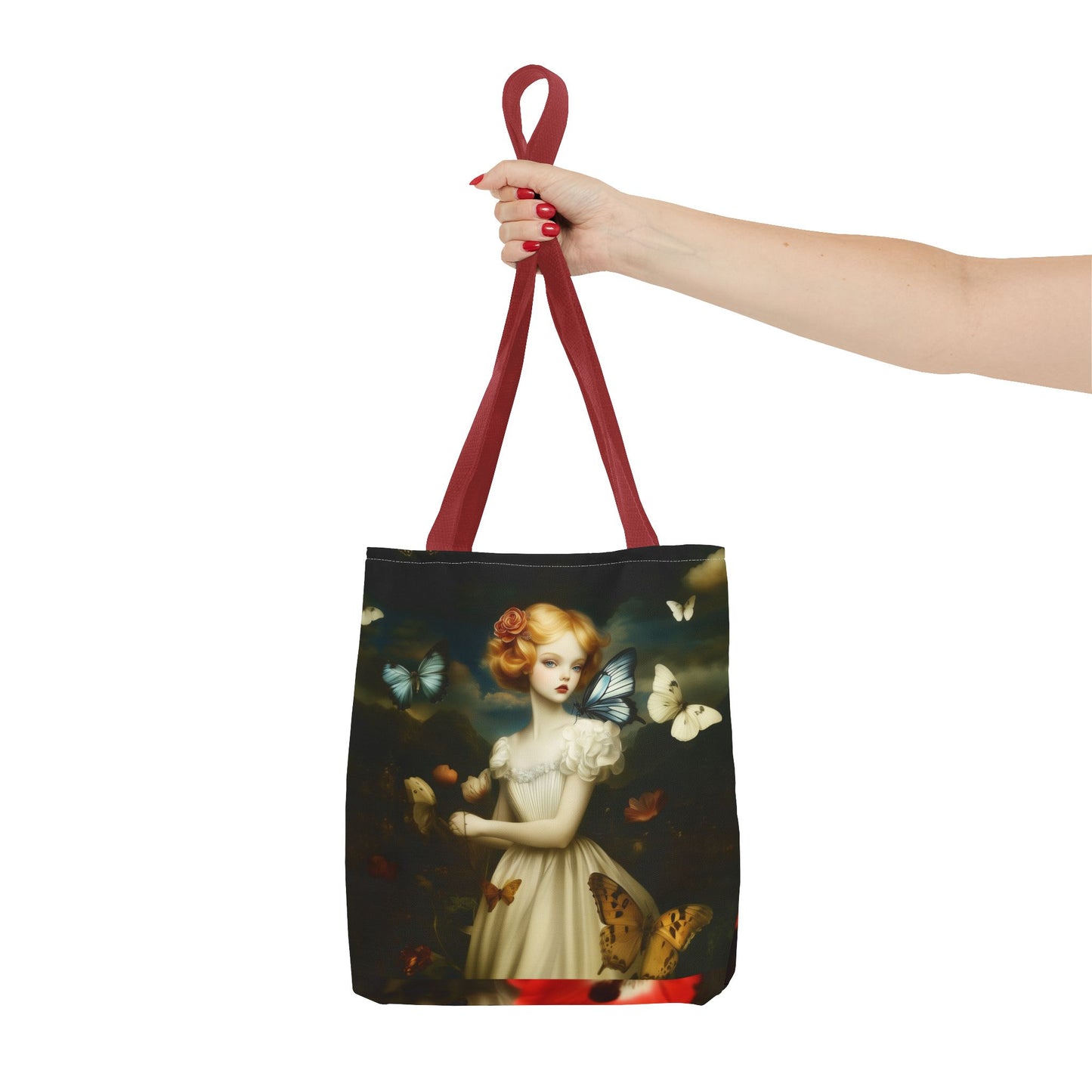 Girl and Butterflies Tote Bag