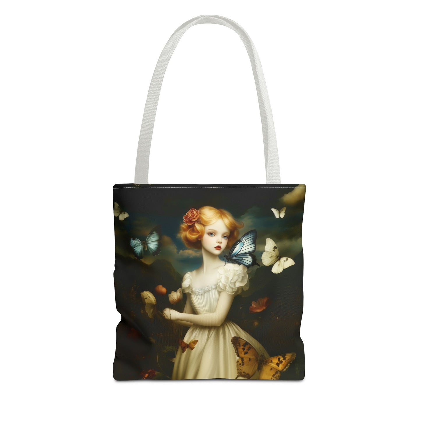 Girl and Butterflies Tote Bag