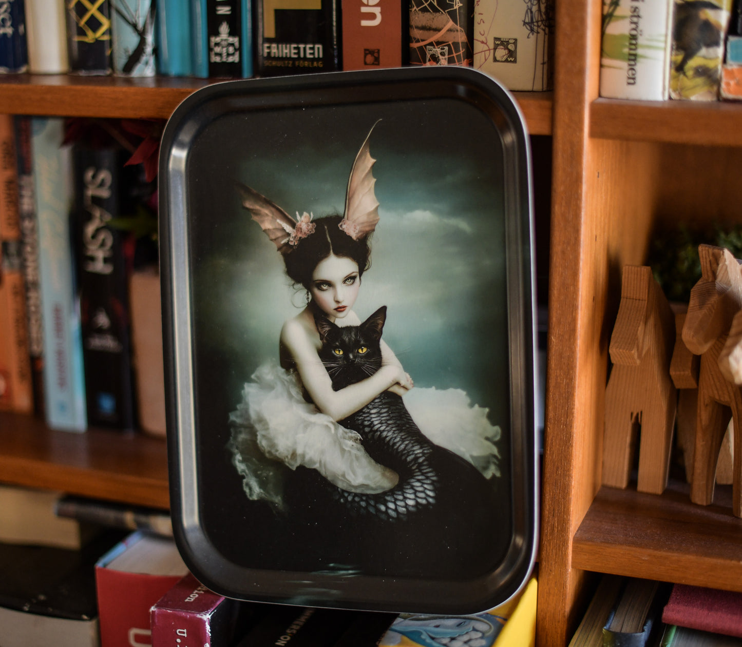 Catfish mermaid fairy tray 20x27cm