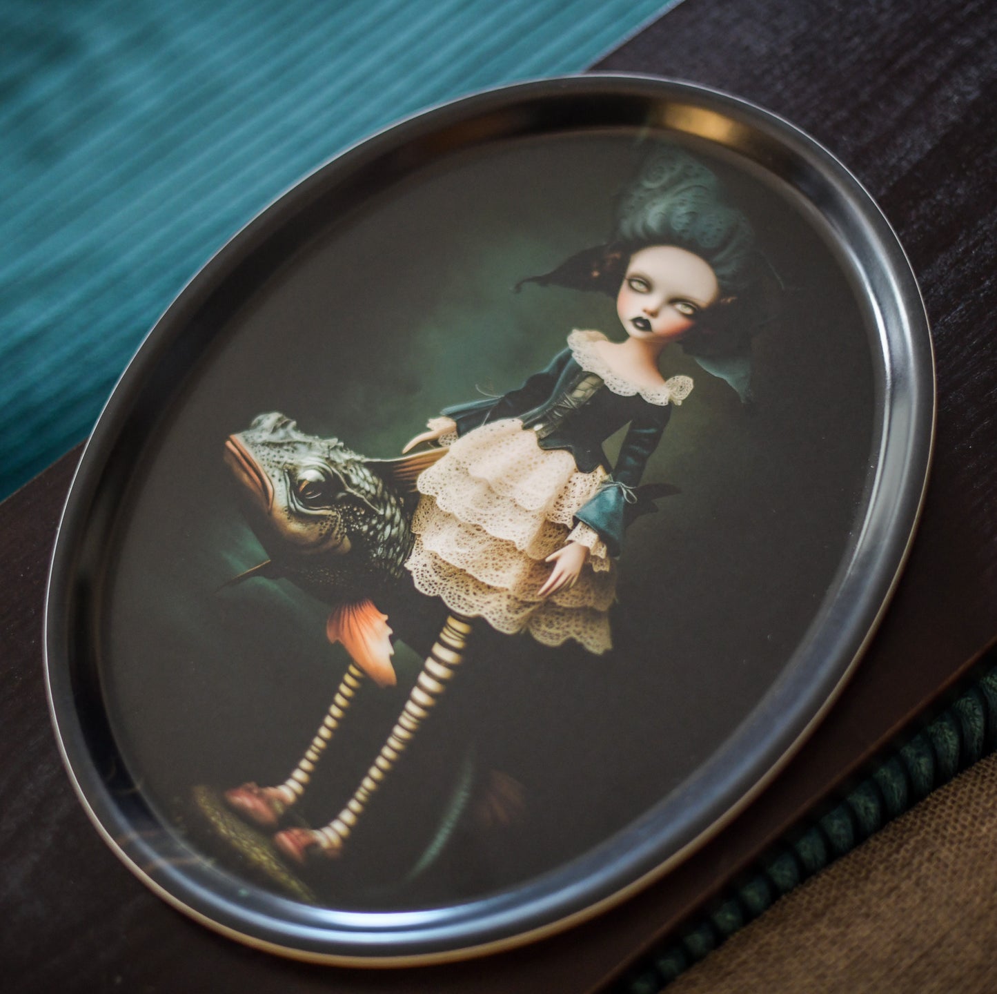 The pet fish oval tray 25x33cm