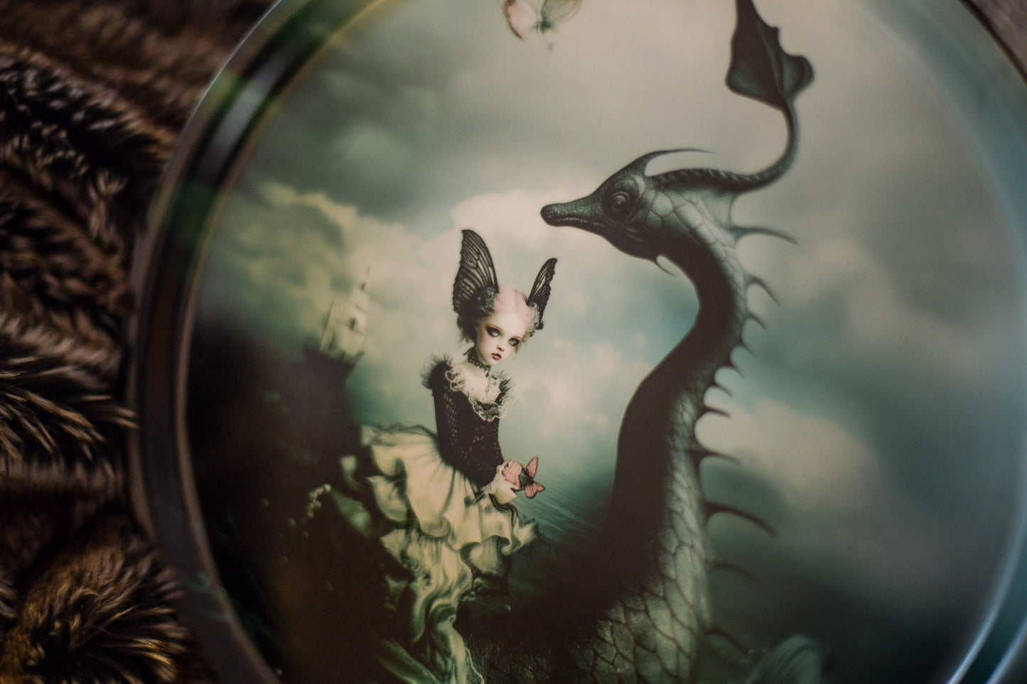 Sea dragon mermaid tray round 25cm