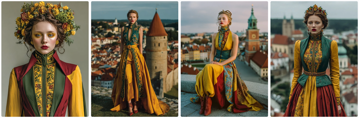 Fashion inspired by all the Flags of Europe – Couture & Prêt-à-Porter 47x2 prompts Bundle