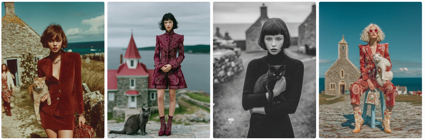 50 fashion prompts-with and inspired by cats