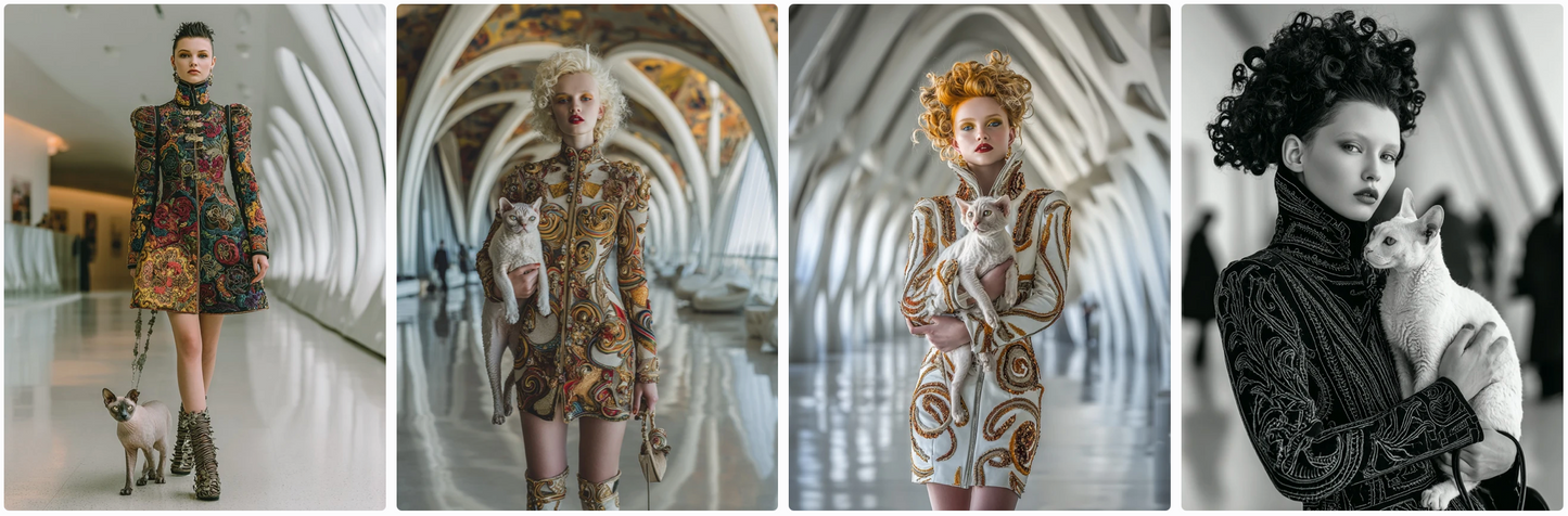50 fashion prompts-with and inspired by cats