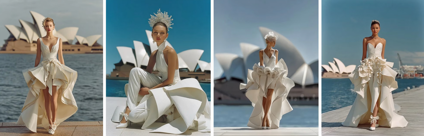 Couture x Architecture — 60 AI Fashion Prompts Inspired by Iconic Structures