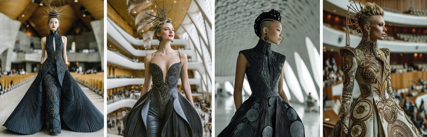 Couture collection inspired by musical instruments- 60 prompts