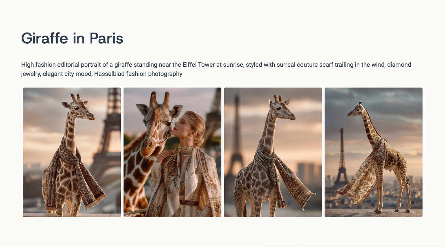 Couture Animals & Models – Cities, Gardens & Underwater- 60 prompts+ 60 free bonus prompts