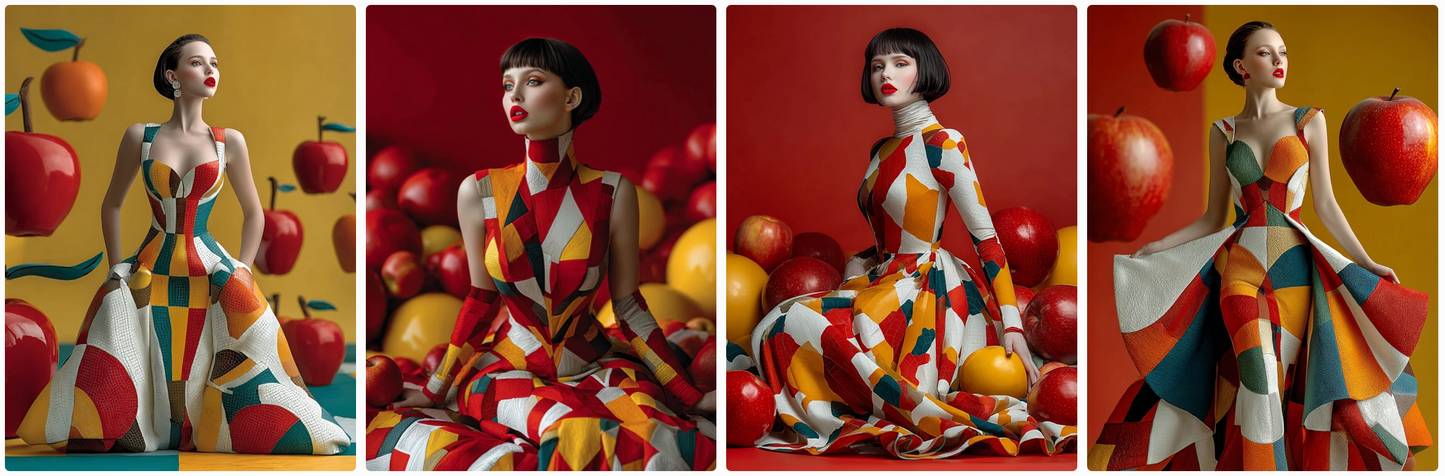 Sculptural Surrealist Couture princesses – 30 Illustrated Fashion Prompts
