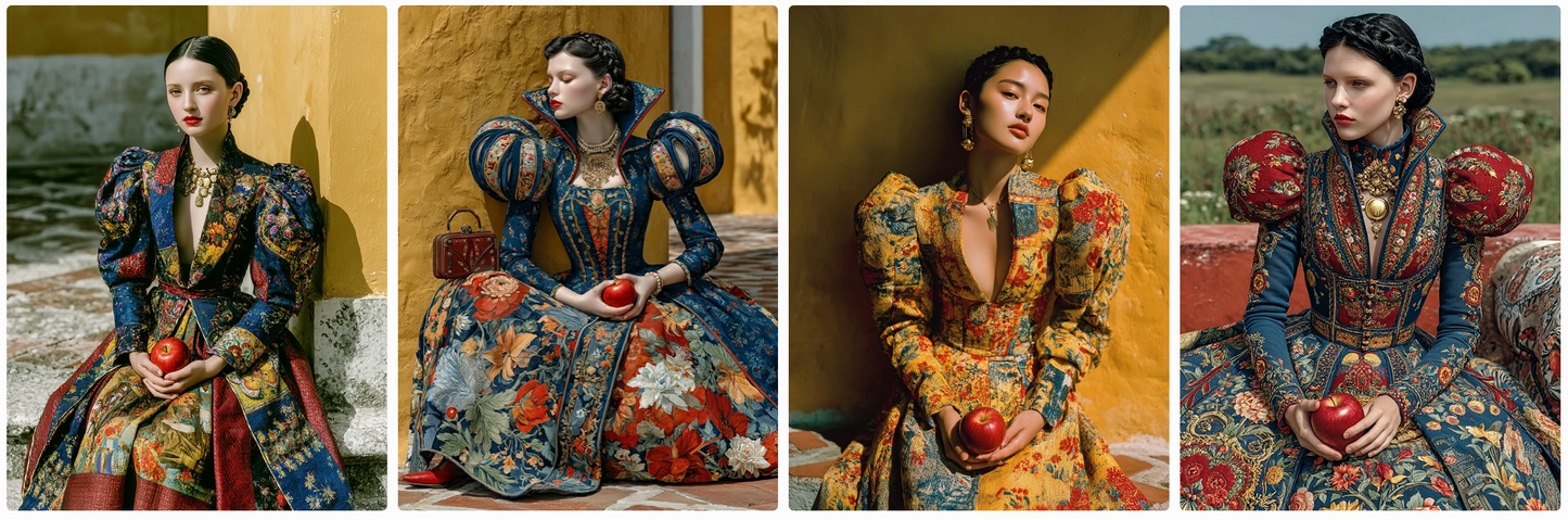 60 Snow White Haute Couture Prompts inspired by art and photographers– Illustrated Editorial Collection