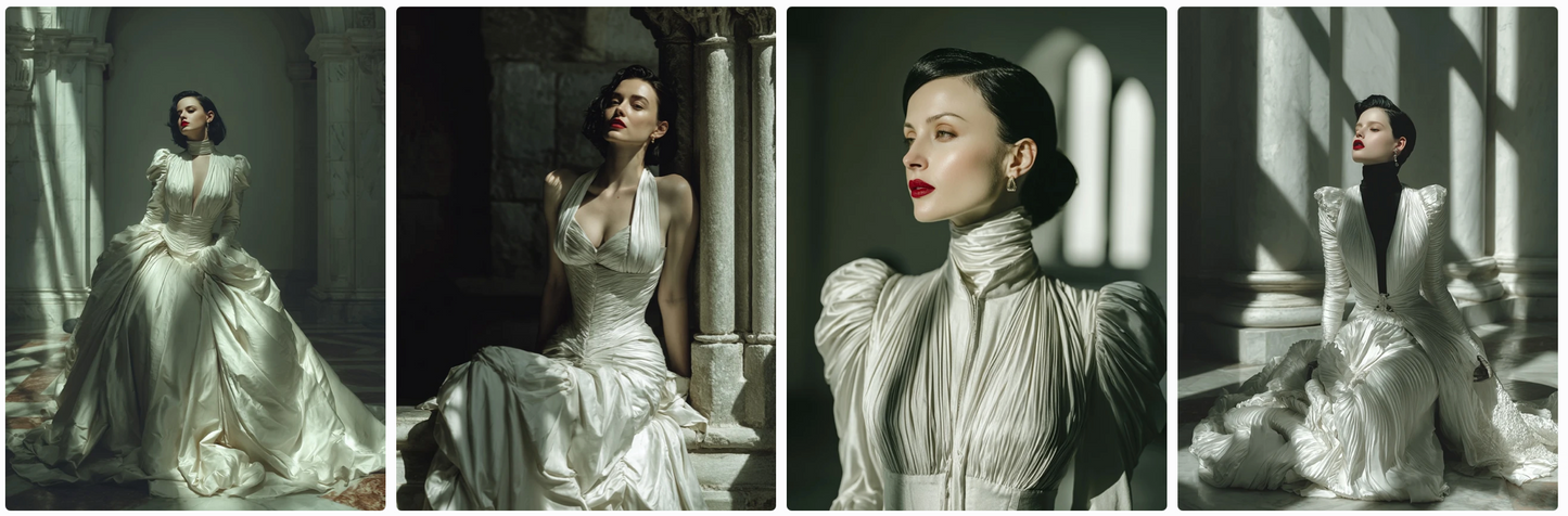 60 Snow White Haute Couture Prompts inspired by art and photographers– Illustrated Editorial Collection