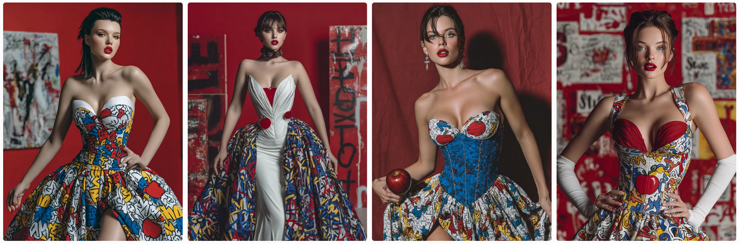 60 Snow White Haute Couture Prompts inspired by art and photographers– Illustrated Editorial Collection