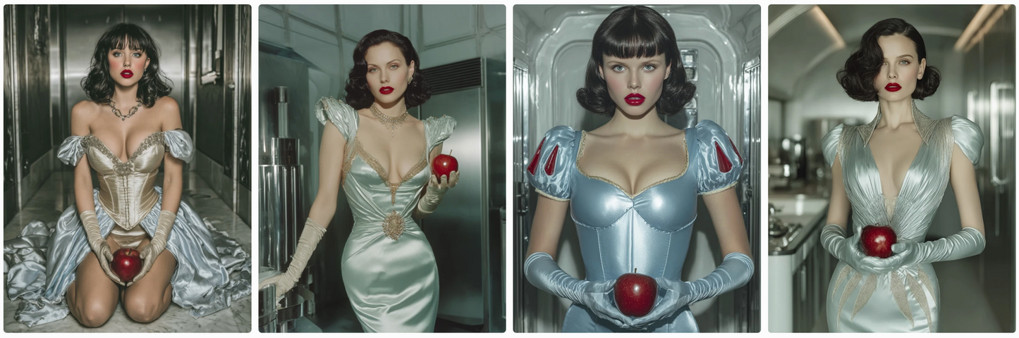 60 Snow White Haute Couture Prompts inspired by art and photographers– Illustrated Editorial Collection