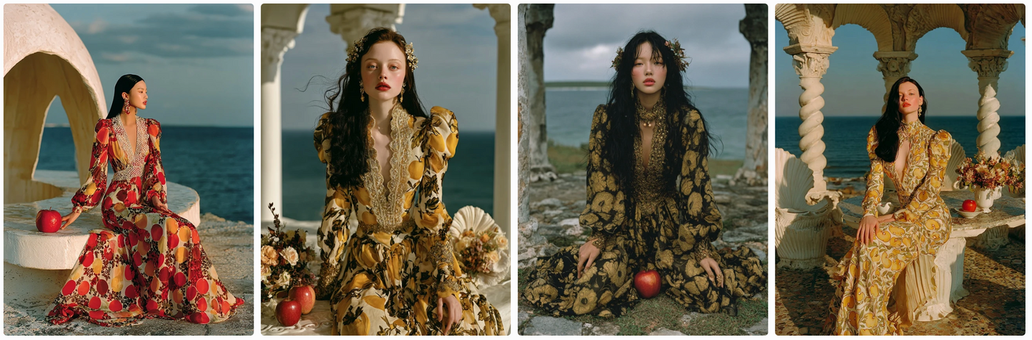 60 Snow White Haute Couture Prompts inspired by art and photographers– Illustrated Editorial Collection