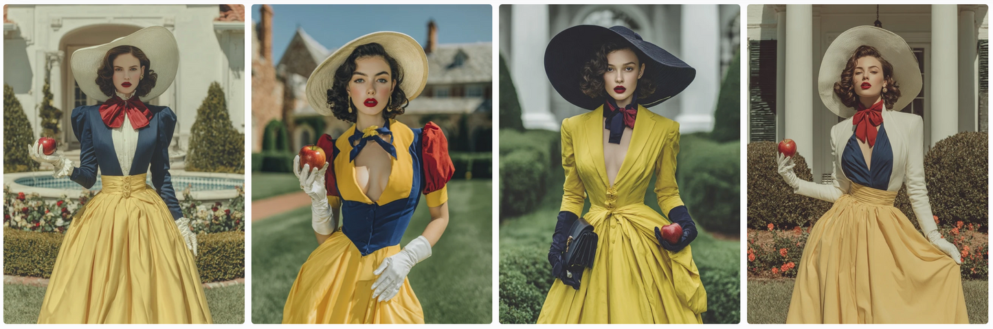 60 Snow White Haute Couture Prompts inspired by art and photographers– Illustrated Editorial Collection