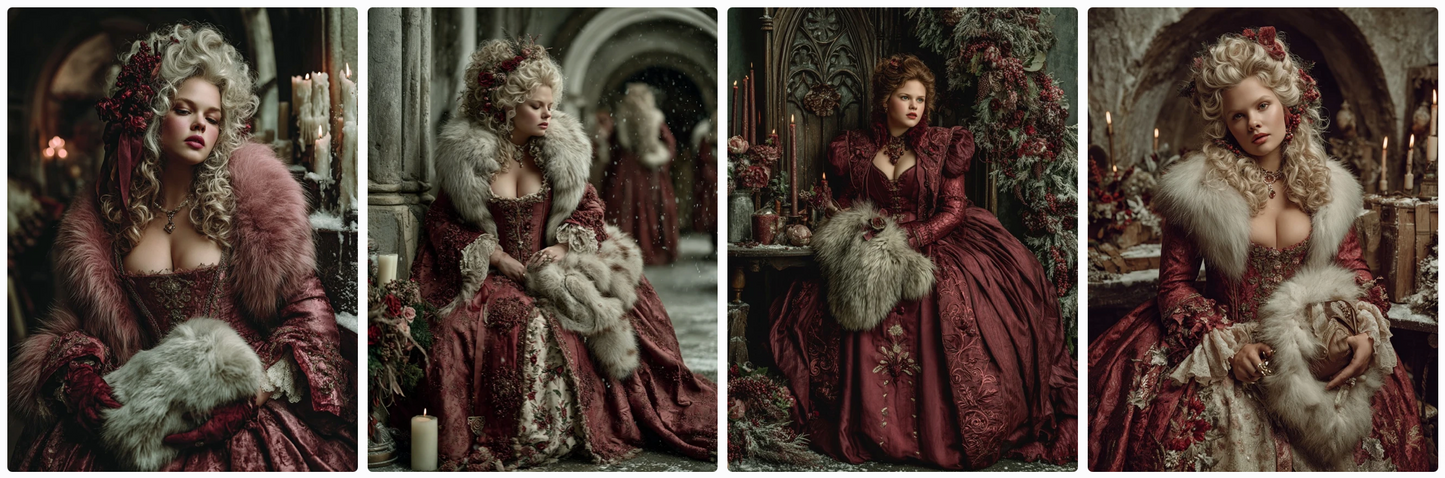 The 4 seasons in Versailles, 70 Roccoco couture prompts