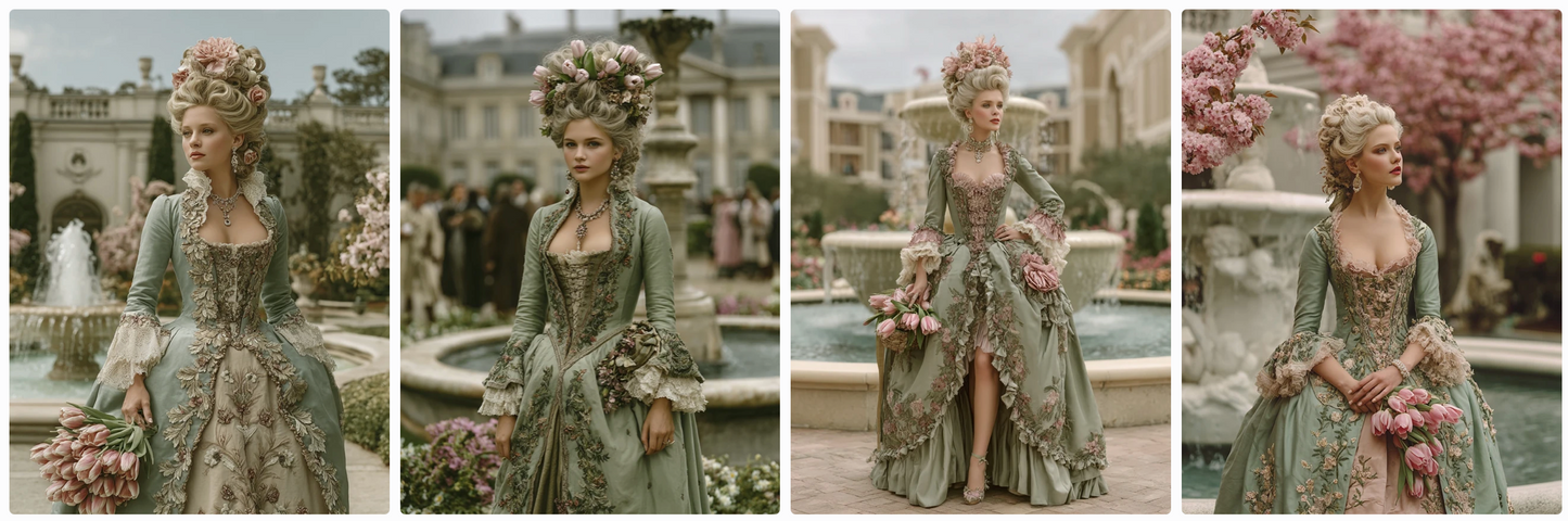 The 4 seasons in Versailles, 70 Roccoco couture prompts