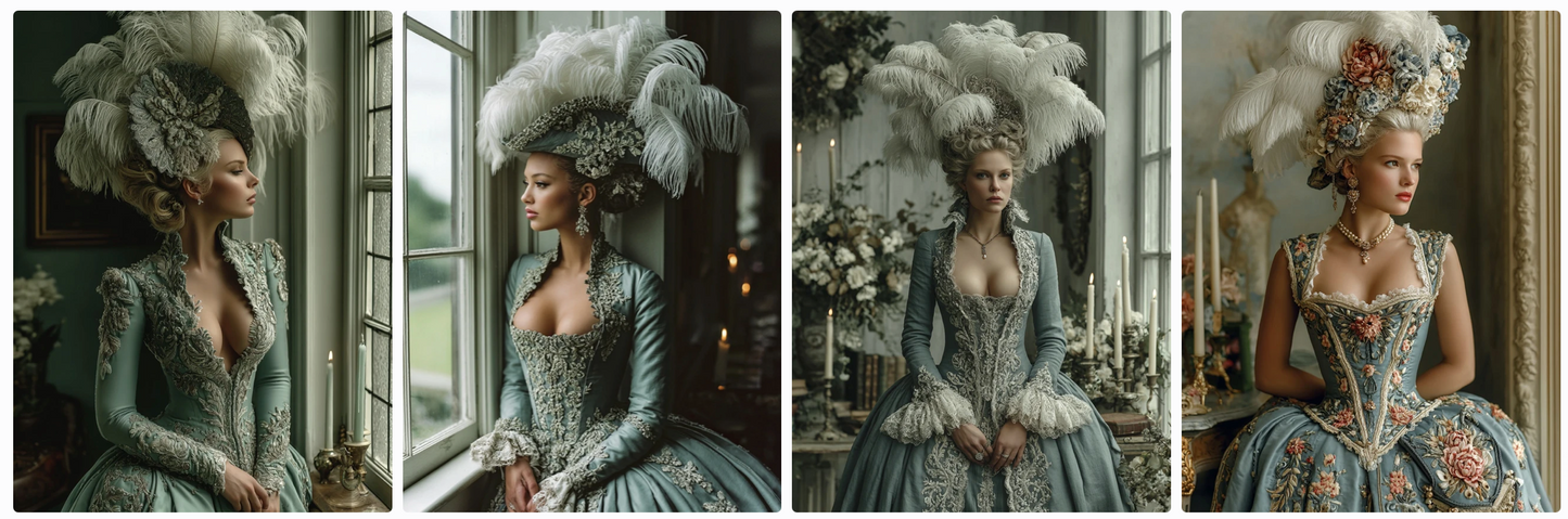 The 4 seasons in Versailles, 70 Roccoco couture prompts