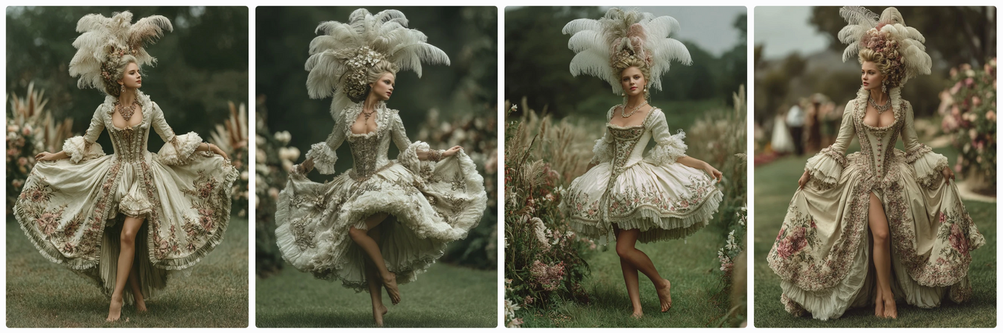 The 4 seasons in Versailles, 70 Roccoco couture prompts