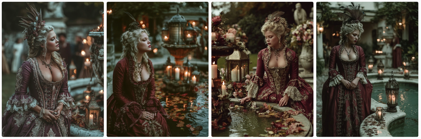 The 4 seasons in Versailles, 70 Roccoco couture prompts