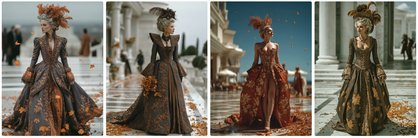 The 4 seasons in Versailles, 70 Roccoco couture prompts