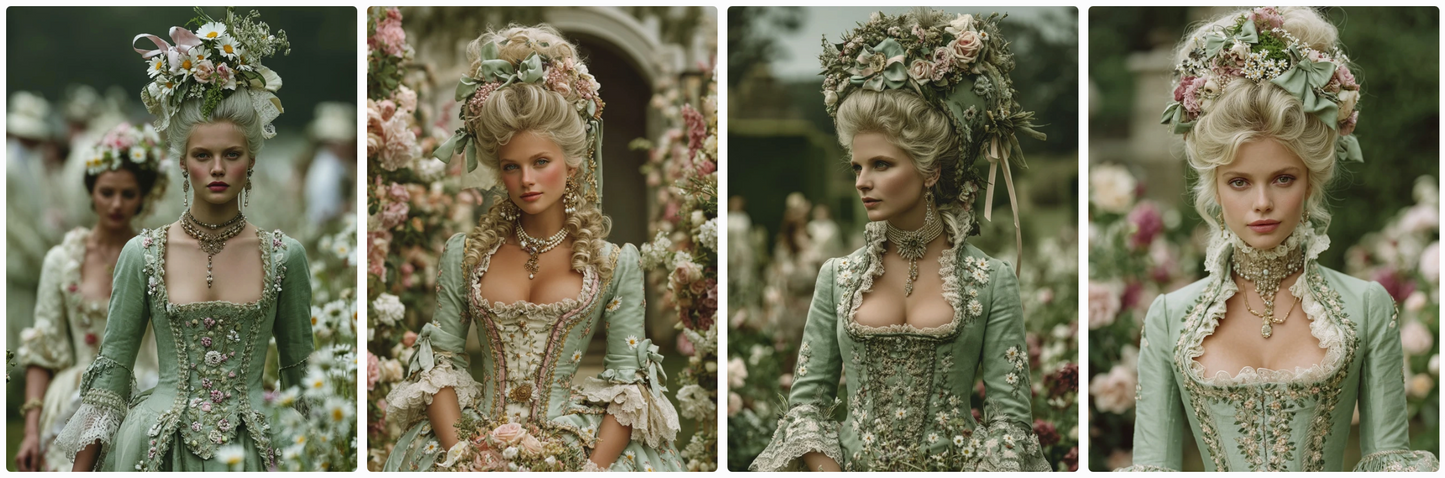 The 4 seasons in Versailles, 70 Roccoco couture prompts