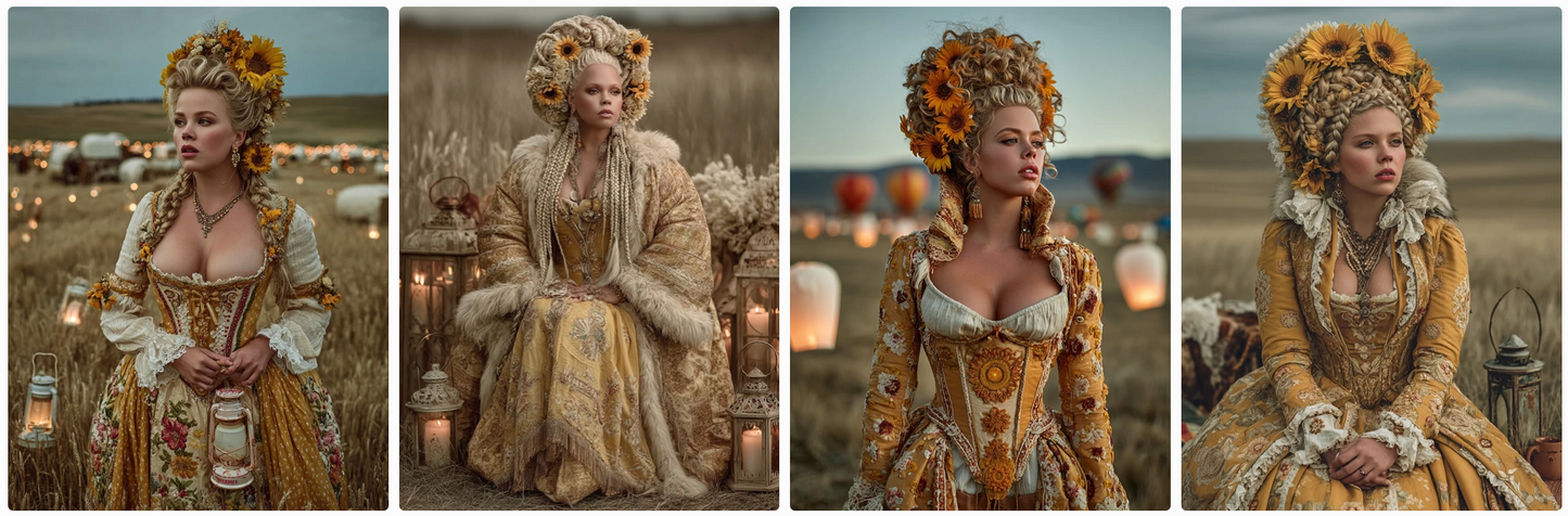 The 4 seasons in Versailles, 70 Roccoco couture prompts