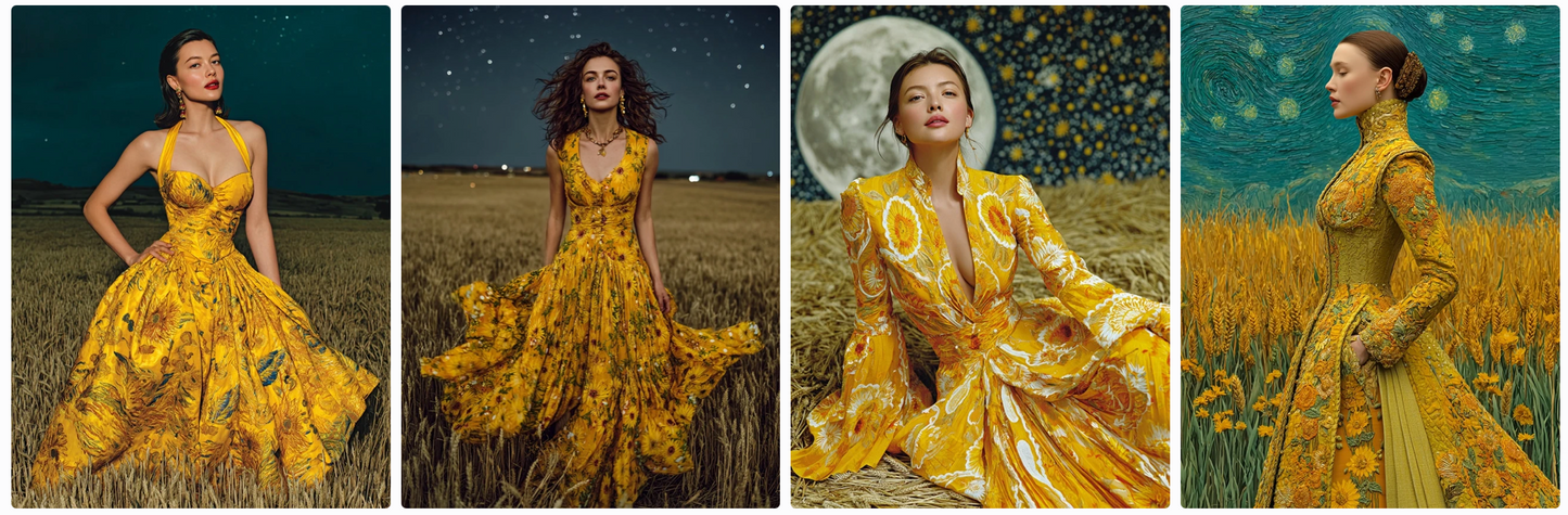 Bundle 6 PDFs! Couture Around the World: 180 MidJourney Prompts Inspired by Global Artists