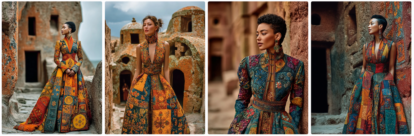 Bundle 6 PDFs! Couture Around the World: 180 MidJourney Prompts Inspired by Global Artists