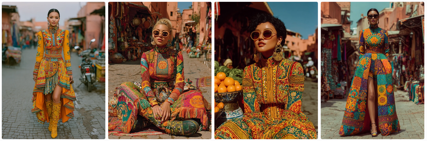 Bundle 6 PDFs! Couture Around the World: 180 MidJourney Prompts Inspired by Global Artists