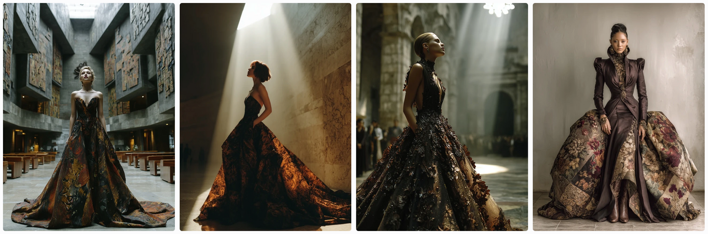Bundle 6 PDFs! Couture Around the World: 180 MidJourney Prompts Inspired by Global Artists