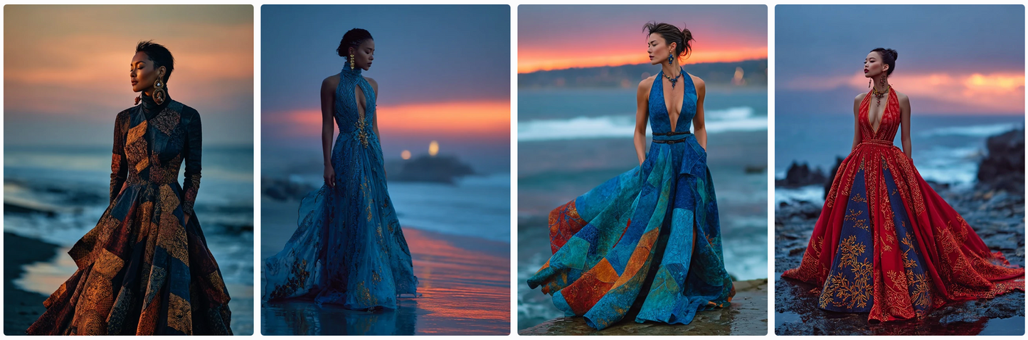 Bundle 6 PDFs! Couture Around the World: 180 MidJourney Prompts Inspired by Global Artists