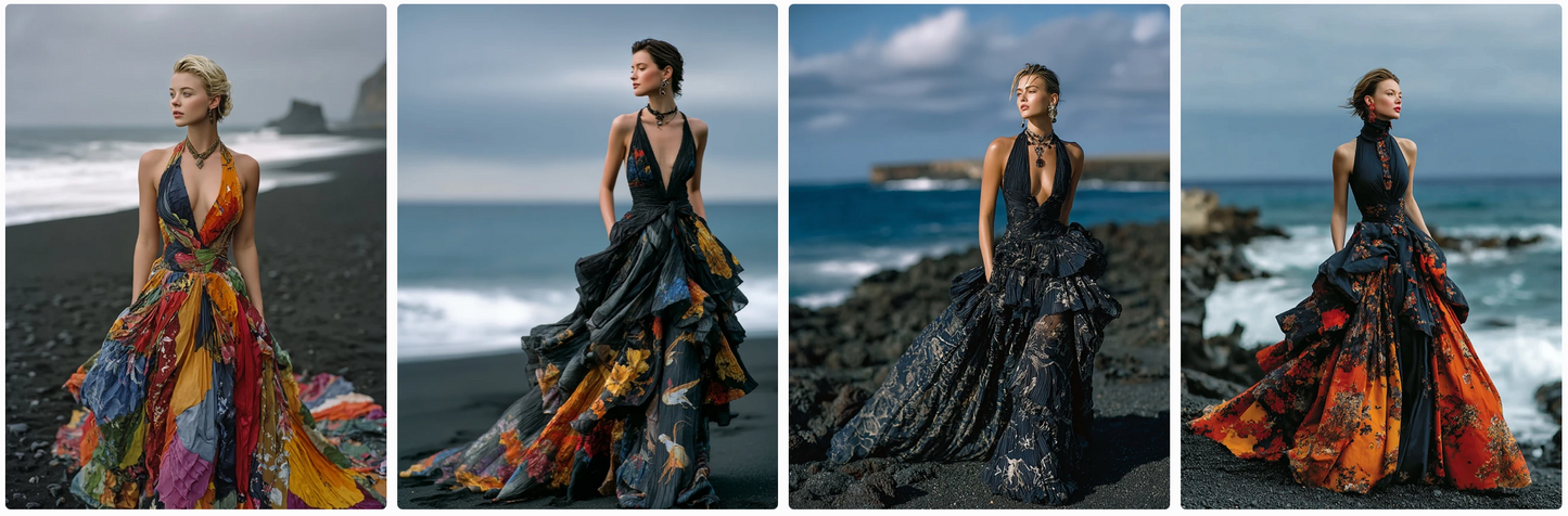 Couture Summer Dresses Inspired by Oceanian Artists — 30 MidJourney Prompts