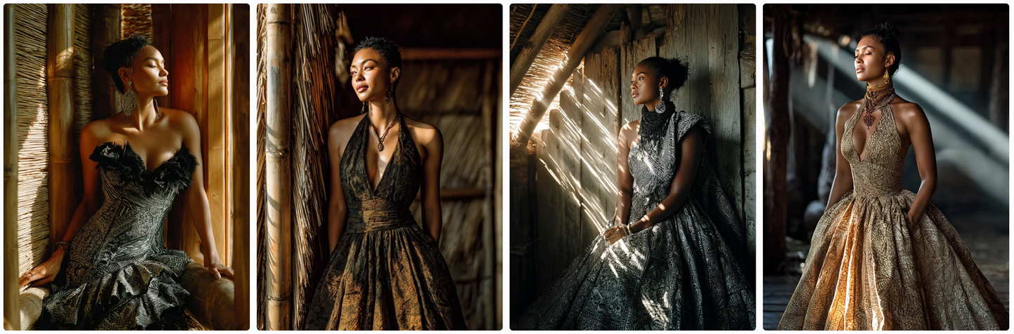 Couture Summer Dresses Inspired by Oceanian Artists — 30 MidJourney Prompts