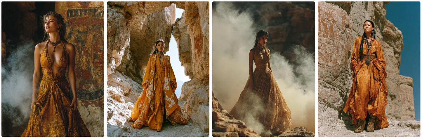 Couture Summer Dresses Inspired by Oceanian Artists — 30 MidJourney Prompts