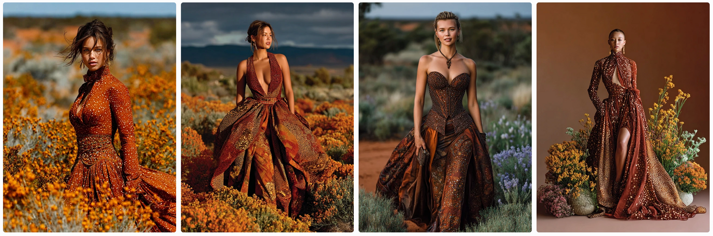 Couture Summer Dresses Inspired by Oceanian Artists — 30 MidJourney Prompts