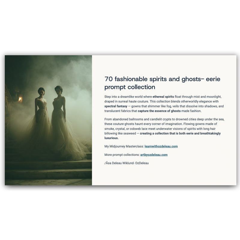 Haute Couture on Ghosts – 70 Prompt Collection