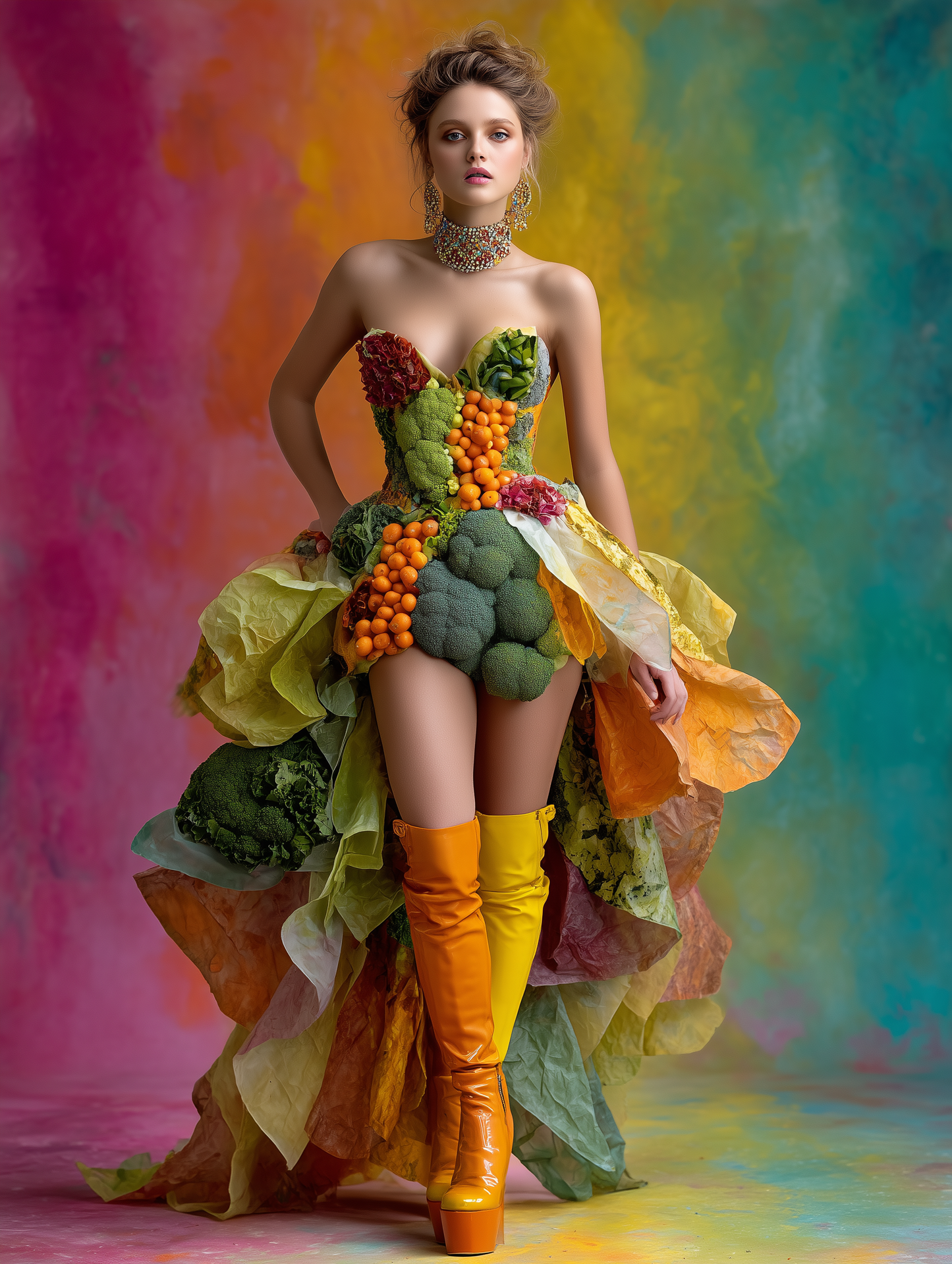 Fruit & Vegetables inspired Couture — 60 MidJourney Prompts