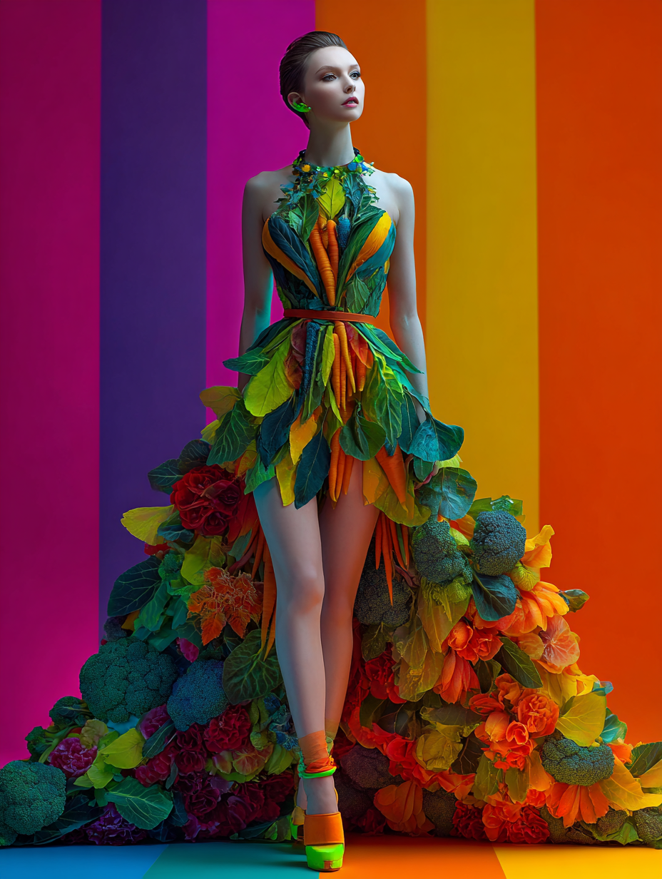 Fruit & Vegetables inspired Couture — 60 MidJourney Prompts