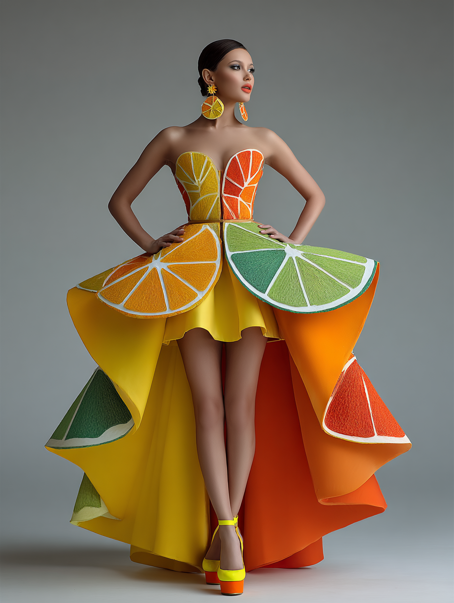 Fruit & Vegetables inspired Couture — 60 MidJourney Prompts