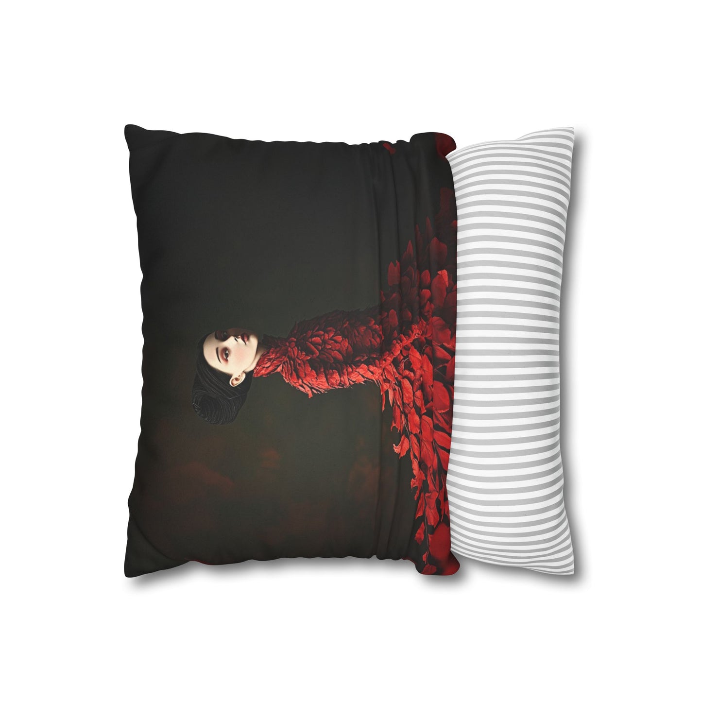 Square Pillowcase - Red Leaves Art Design