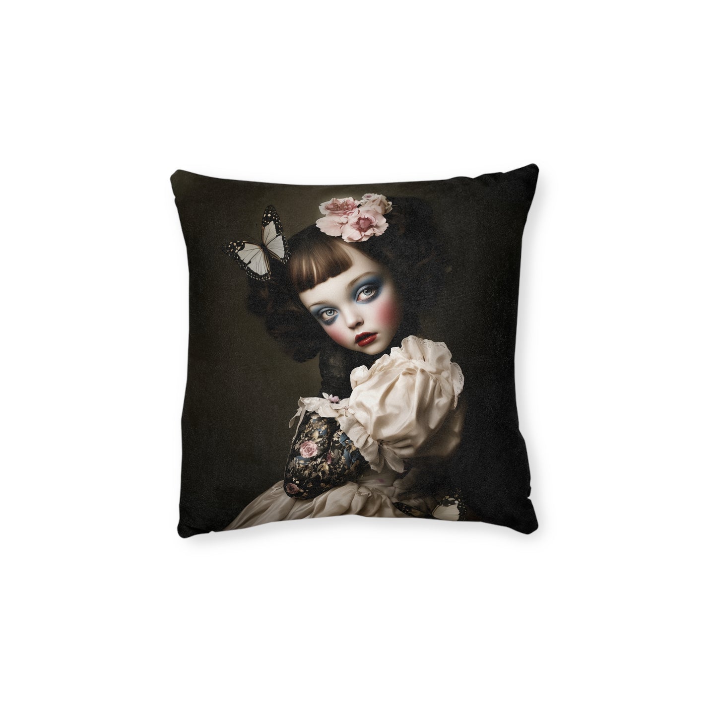 Gothic Clown Girl Square Pillow