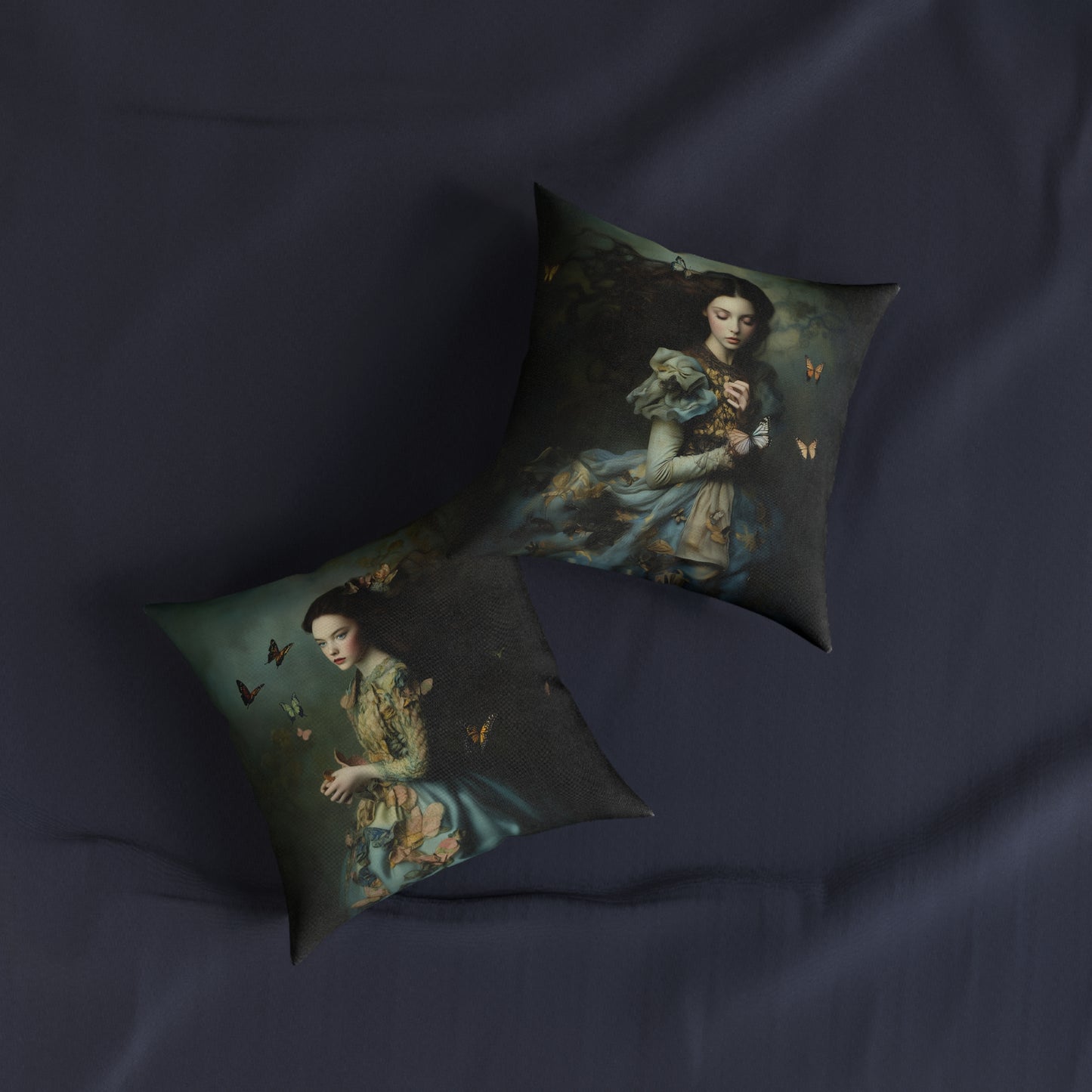 Butterfly Girl Square Pillow